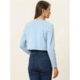 thumbnail image 4 of DARING DIVA Curved Hem Long Sleeves Crop Shrug Cardigan XL Light Blue, 4 of 6
