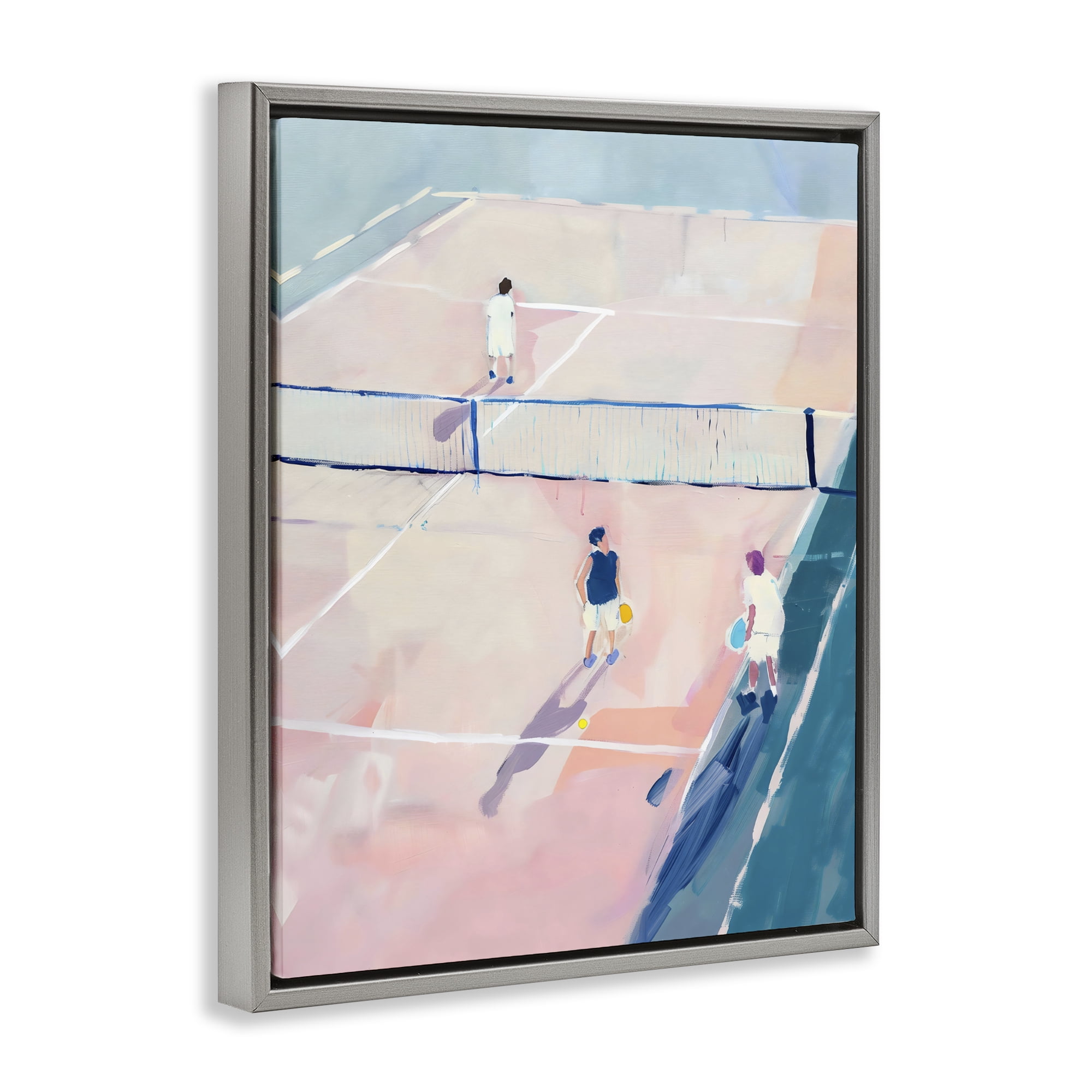 Stupell Industries Summer Game of Tennis Gray Framed Floater Canvas Wall Art, design by The Prints Vibe