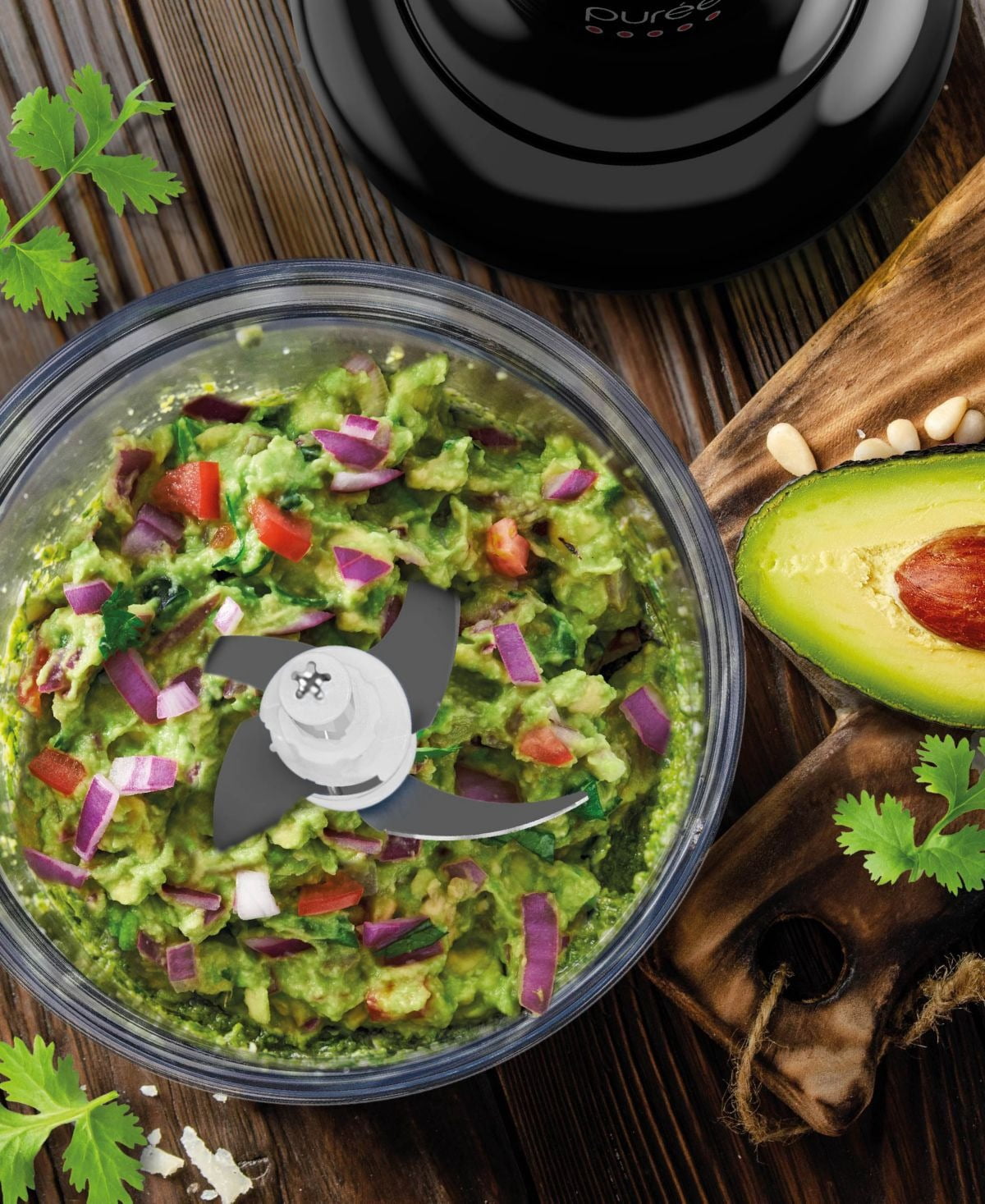 8.5 - Cup Food Processor with Stainless Steel Blades, Black