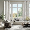 thumbnail image 2 of NICETOWN 100% Blackout Curtains 84 Inch Length Gold White Foil Branch Grommet Full Room Darkening Curtains, Thermal Panels Curtains for Bedroom & Living Room, 2 Panels, 2 of 9