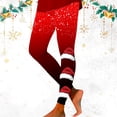 thumbnail image 4 of Gibobby Leggings para mujer Leggings de yoga ajustados con estampado navideño degradado para mujer, levantamiento de cadera, fitness,(Rojo,G), 4 of 5