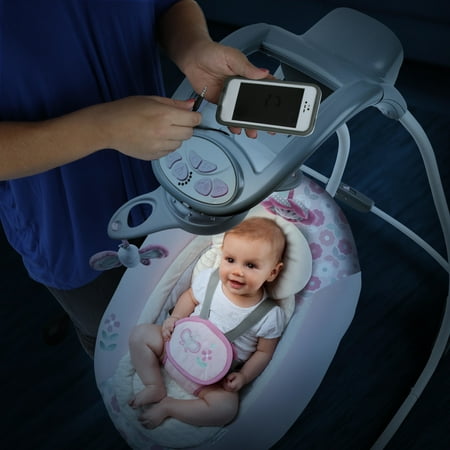 Ingenuity InLighten Cradling Plug-In Swing with LightBeams Mobile - Phoebe