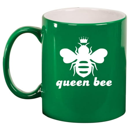

Queen Bee Ceramic Coffee Mug Tea Cup Gift (11oz Green)