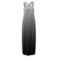 thumbnail image 4 of WTXUE Maxi Dresses, Beach Dress Sleeveless Backless Dress Crew Neck, Women Casual Sundress Crisscross Split Summer Gradient with Pockets Vestidos Maxi Women, Gray Size M, 4 of 6