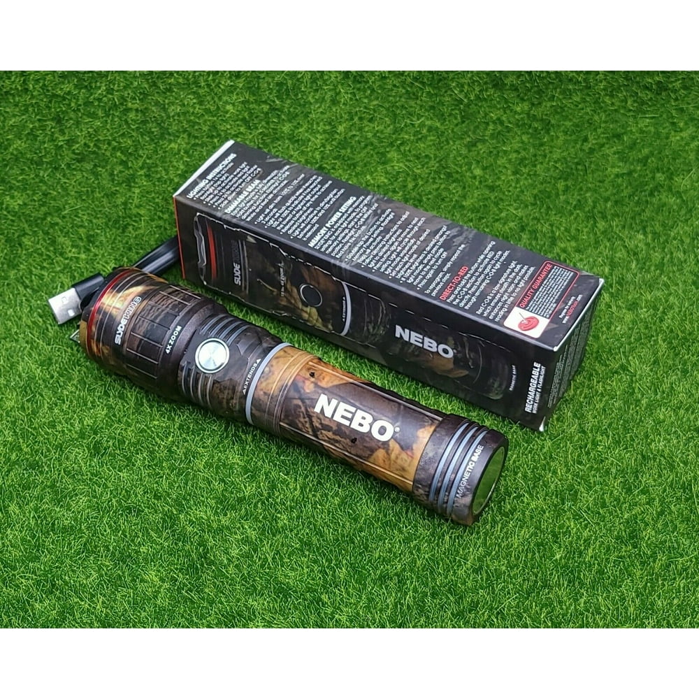 NEBO SLYDE KING 500 Lumen Rechargeable LED Flashlight Bundle, Camo 6754