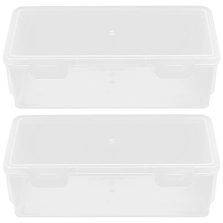 FESTFENDS Transparent PP Storage Box Versatile Storage 2Pcs 7.5X3.5X2.4In