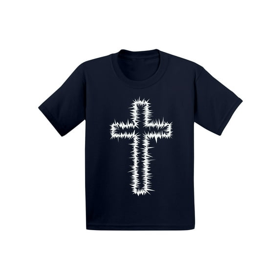 Awkward Styles White Cross Toddler Shirt Jesus Shirt for Kids Shirt for Boys Christian Cross Shirts for Girls Jesus T-Shirt for Children Christian Gifts Christ Clothes Cross T-Shirt for Toddlers