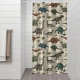 thumbnail image 2 of Beige Cartoon Dinosaurs Names Pattern Shower Curtain 36"x72" ,Bathroom Decorative Shower Curtains Set with 12 Hooks,Modern Waterproof Washable Shower Curtain, 2 of 6