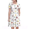 thumbnail image 1 of Easygdp Farm Animals para Vestido Transpirable de Mujer, Vestido Suelto de Manga Corta con Pliegues y Bolsillos para el Verano, 1 of 6