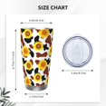 thumbnail image 4 of Haiem Sunflower Cow Printed 20oz Straight Skinny Car Cups With Insulated Cup Sleeve Portable Handle, Sports Travel Coffee Mug, Stainless Steel, Insulated-Straw Two-piece Set, 4 of 8