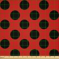 thumbnail image 2 of Ambesonne Vintage Fabric by the Yard Microfiber, Modern Polka Dots Artwork, 3 Yards, Scarlet and Dark Grey, 2 of 2