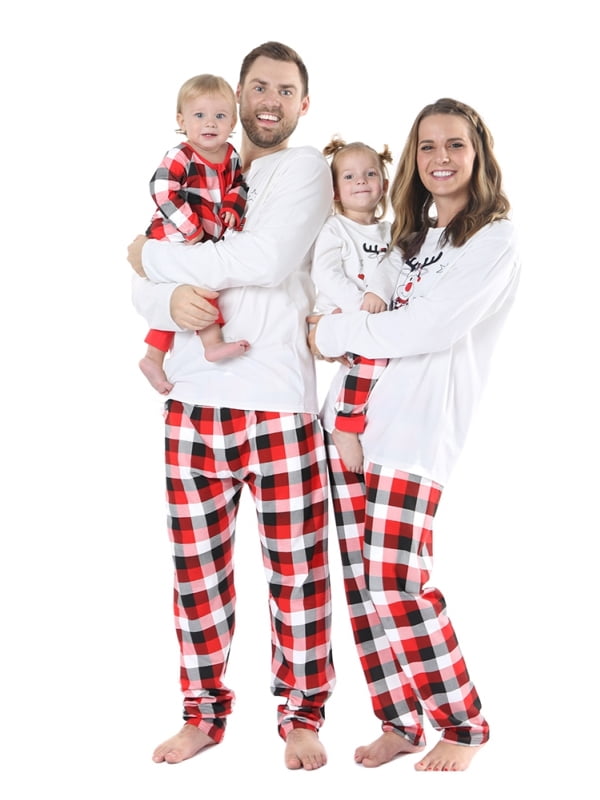 Plaid Pants Sleepwear Pjs Set 