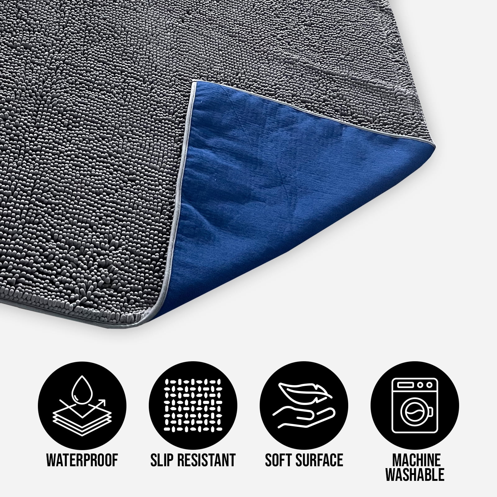 Muddy MatÂ® Dog Blanket - Chenille Water Absorption Blanket for Bed & Couch Cover for Dogs Washable, Anti-Slip Soft and Durable Furniture Protector for Dogs - Grey 52"x72"