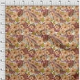 thumbnail image 4 of oneOone Tissu Flex Coton Rose Brun Foncé Floral Tropical Matériel de Robe Tissu Imprimé au Mètre 40 Pouces de Large, 4 of 4