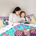 thumbnail image 4 of Erosebridal Ball Games Kids Full Size Comforter Sets,Soccer Ice Cream Leopard Print Bowknot Bedding Sets For Football Girls,Reversible 3-Piece, 4 of 7