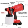 thumbnail image 3 of 800W Electric Paint Sprayer 800ml Handheld HVLP Spray Gun Home Powerful & Rechargeable DIY Painting Tool, 3 of 13