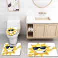 thumbnail image 1 of GOHAO Happy Sun 3 Piece Bathroom Rugs Set Bath Rug Contour Mat and Toilet Lid Cover, 1 of 2