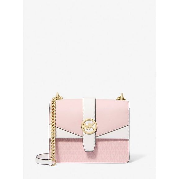 MICHAEL KORS Greenwich Small Color-Block Signature Logo Crossbody Bag-Powder Blush Multi
