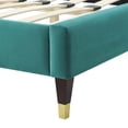 thumbnail image 4 of Modway Sienna Performance Velvet Full Platform Bed in Teal, 4 of 10