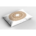 thumbnail image 2 of Ambesonne Mandala Pillow Sham 2 Pack, Oriental and Tattoo Style, 30"x20", Pale Caramel White, 2 of 3