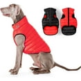 thumbnail image 2 of AiryVest Lightweight Reversible Winter Dog Coat - Warm Dog Jacket - Water Resistant Windproof - Insulated Dog Apparel for Small, Medium & Large Dogs - Comfortable Dog Puffer Vest - Red/Black, 2 of 6
