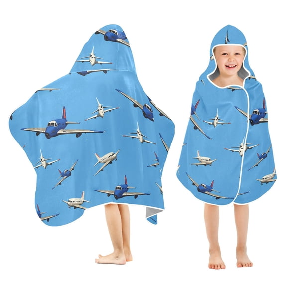 joogoo Airplanes Flying Kids Hooded Beach Towel Baby Bath Towel 23.5"x50"