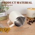 thumbnail image 5 of chalian-Milk Frothing Pitcher, 12oz Milk Frother Cup with Clear Scale, 304 Stainless Steel Cappuccino Espresso Machine Accessories for Barista Coffee Bar with Latte Art Pen, White, 5 of 13