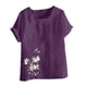 thumbnail image 4 of Camisetas de Manga Corta para las Mujeres Impreso Botón de Manga Corta Camiseta Blusa Poliéster, Ropa Casual Mirar Superior para las Mujeres, 4 of 4