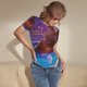 thumbnail image 3 of Balery Capybara Bathtub Fun Body de cuello redondo de manga corta para mujer Tops de manga corta Tops básicos-Medium, 3 of 7
