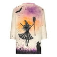 thumbnail image 5 of Heisall Womens Tops V Neck 3/4 Sleeve Round Neck Loose Casual Halloween Print Blouses Fall 2025 Halloween Fashion, 5 of 5