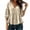 Beige, variant on Basic Loose Tees for Women’s V Neck Peplum Blouses - 3/4 Puff Sleeve Loose Flowy Tops - Ruffle Hem Summer Beach Vacation Tops S