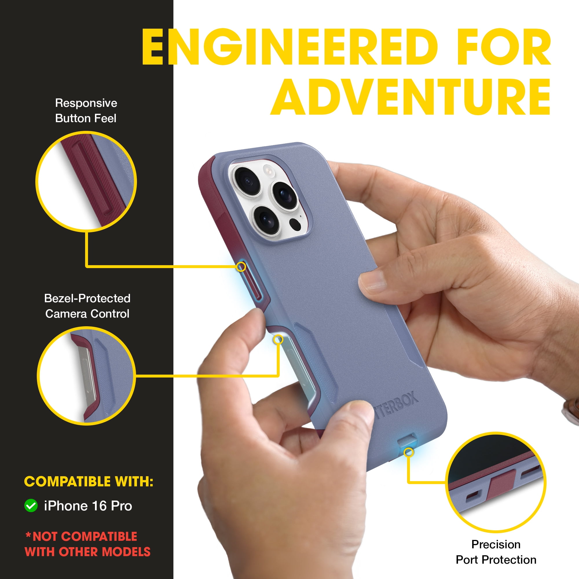 Otterbox iPhone 16 Pro Commuter Series Case - Berry Seriously