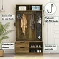 thumbnail image 4 of CAPCAEK Modern 4-in-1 Hall Tree with Shoe Bench, Hooks, Drawers, and Shelves, 4 of 8
