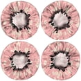 thumbnail image 2 of Shower Caps,Pioneer Flower Floral Print Pattern Waterproof Shower Cap for Women 4 Pieces,Double Reusable Hair Cover for Shower PEVA Elastic Stretch Hem, 2 of 7