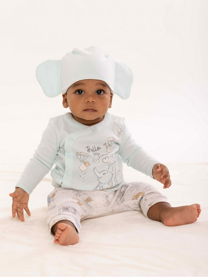 Disney Baby Wishes Dreams Dumbo Newborn Clothes 3-Piece Outfit