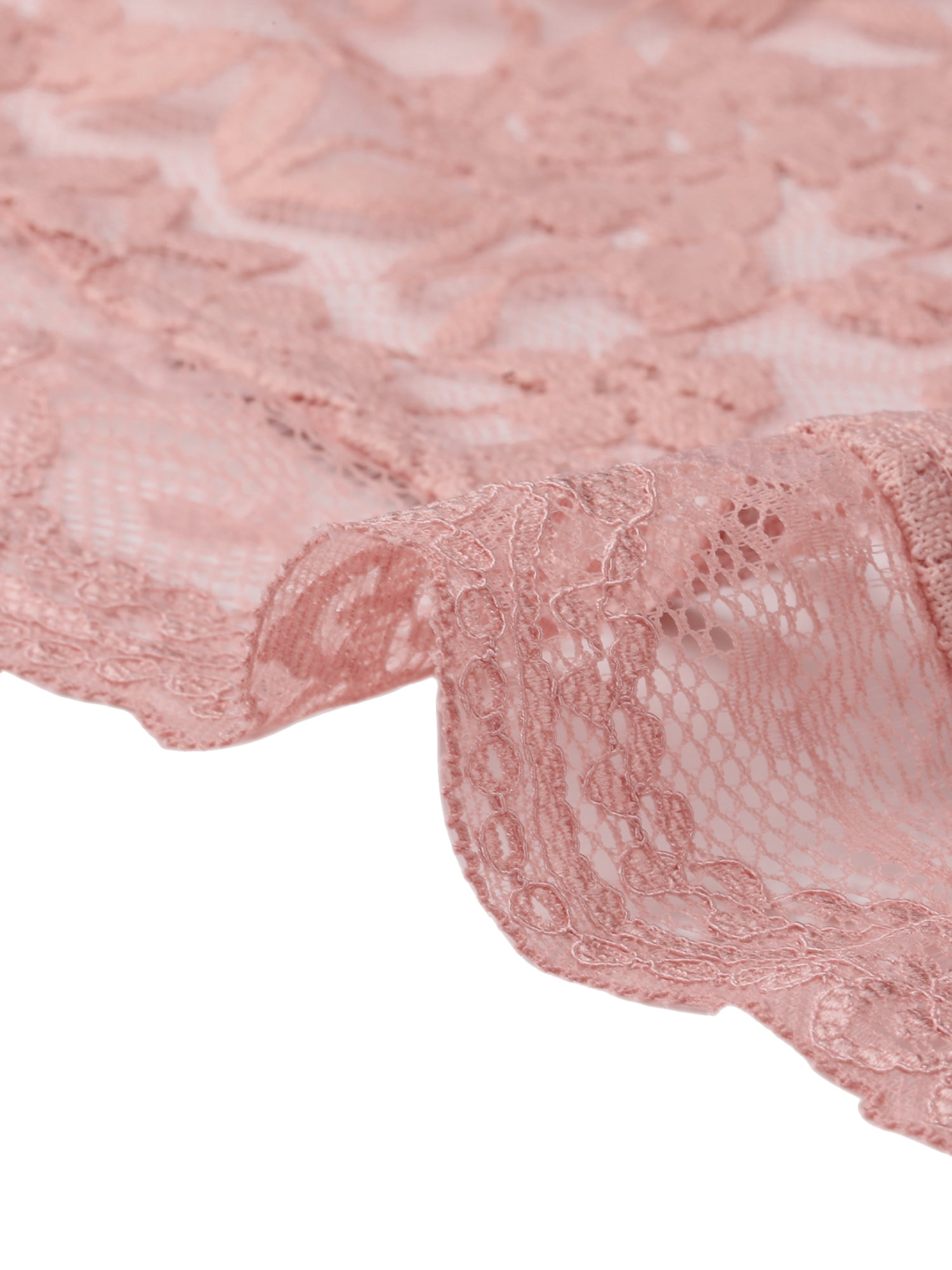 DARING DIVA Women's Floral Bolero Shrug Long Sleeve Sheer Cropped Lace Cardigan M Pink