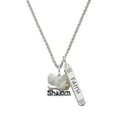 thumbnail image 1 of Delight Jewelry Silvertone Shalom with Dove Silvertone Believe Faith Prayer Hope Bar Charm Necklace, 23", 1 of 4