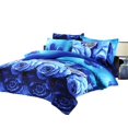 thumbnail image 2 of Swanson Beddings Blue Roses 3-Piece Duvet Bedding Set: Duvet Cover and Two Pillow Shams (King) (Comforter is NOT included), 2 of 6