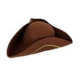 thumbnail image 2 of Sombrero pirata para fotos, accesorio decorativo para adultos, hombres y mujeres, ideal para cosplay y presentaciones. Marrón, 2 of 8
