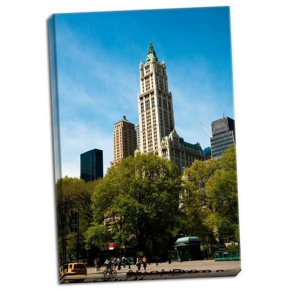Gango Home Decor The Woolworth Building by Erin Berzel (Ready to Hang); One 24x36in Hand-Stretched Canvas