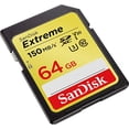 thumbnail image 1 of Sandisk 64GB Extreme SDXC UHS-I Card-C10, U3, V30, 4K UHD, Tarjeta SD-SDSDXV6-064G-Gncin, Negro, 1 of 2