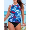 thumbnail image 2 of Women Two Piece Swimsuit High Neck Racerback Floral Printed Tankini Sets, 2 of 6