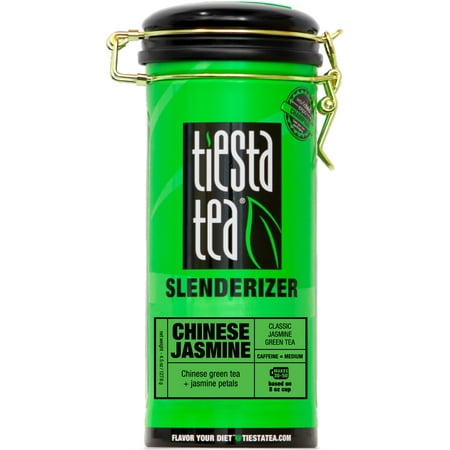 Jasmine Loose Leaf - Tiesta Tea Slenderizer, Chinese Jasmine, Loose Leaf Green Tea Blend, Medium Caffeine, 4.5 Ounce Tin