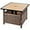 Brown, variant on LINJH Wicker Side Table with Umbrella Hole, Square PE Rattan Outdoor End Table for Patio, Garden, Poolside, Deck w/UV-Resistant Frame, Storage Space - Brown