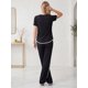 thumbnail image 3 of Conjunto 2 Piezas, Blusa Manga Corta y Pantalón Recto con Abertura, Estilo Elegante y Moderno para Mujer, 3 of 5