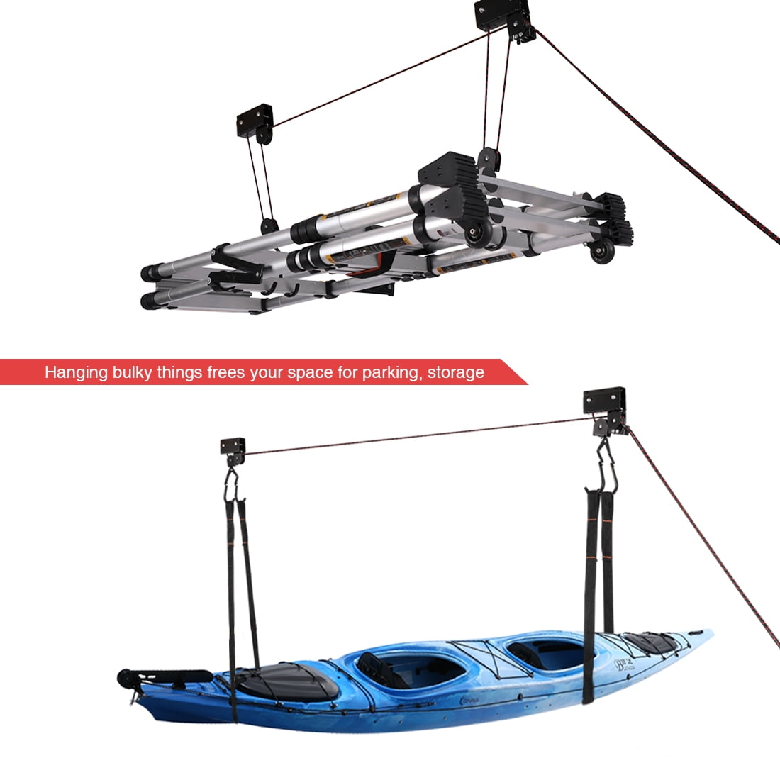 Heavy Duty Ceiling Mount Bicycle Kayak Canoe Garage Storage Lift Hoists