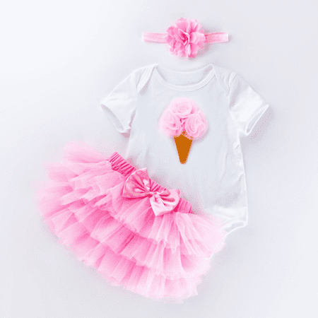 Summer Clothes Newborn Baby Girls Ruffle Ribbed Romper Heart Floral Bloomers Shorts Outfit Infant Gift 3 Pcs Set