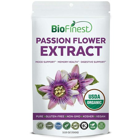Biofinest Passion Flower Extract Powder 900mg - USDA Certified Organic Gluten-Free Non-GMO Kosher Vegan Friendly - Supplement for Calming, Memory Health, Digestive Support, Mood Enhancement (Best Food For Memory Enhancement)