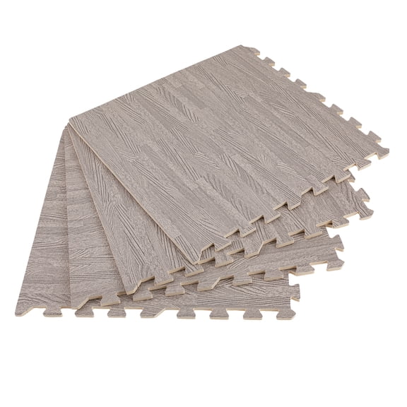 Miumaeov 25pcs Thick Printed Foam Tiles Patchwork Foam Mat Thick Flooring Wood Puzzle Exercise Mats Clear Wood Grain for Kids Room Parlor