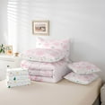 thumbnail image 6 of Manfei Princess Pink Cartoon Twin Bedding Sets 7-Piece for Girls, Dreamy Whiten Snowflake Bedding Comforter Set, Merry Christmas Reversible Sheet Sets, Super Cozy Room Decor, 6 of 8